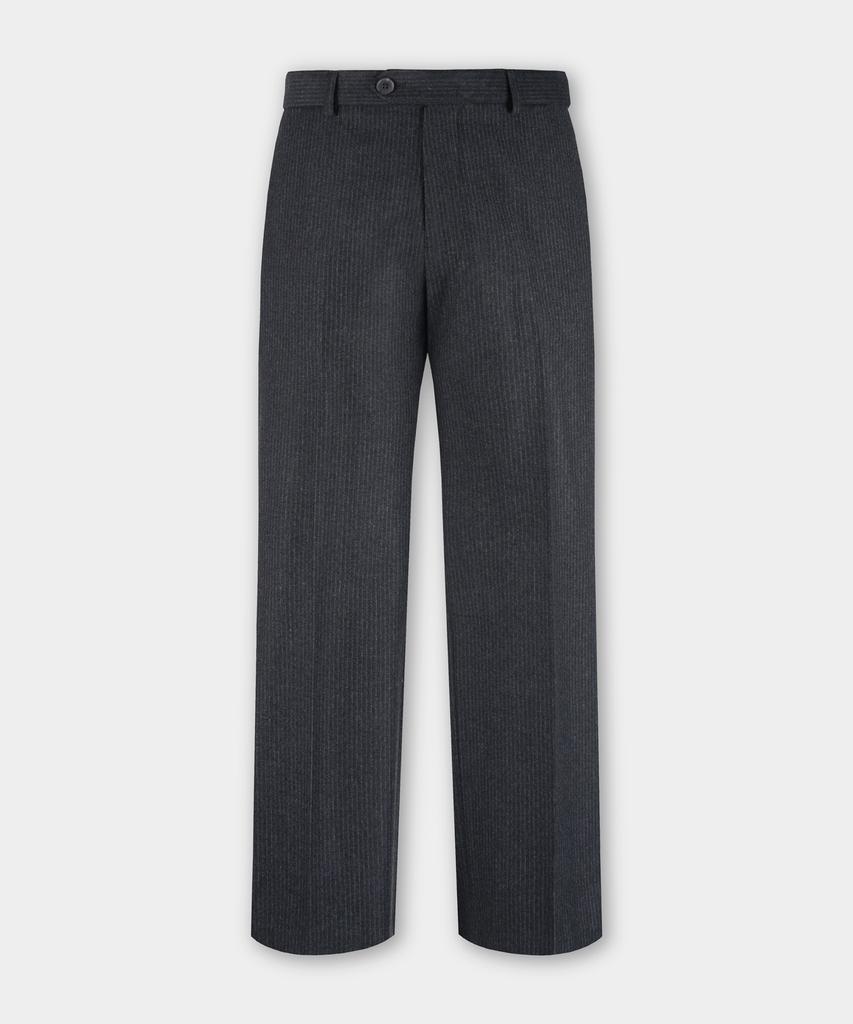 BIRBANTE Spandex S.L Fit Hidden Elastic Waist Slacks - Charcoal Stripe