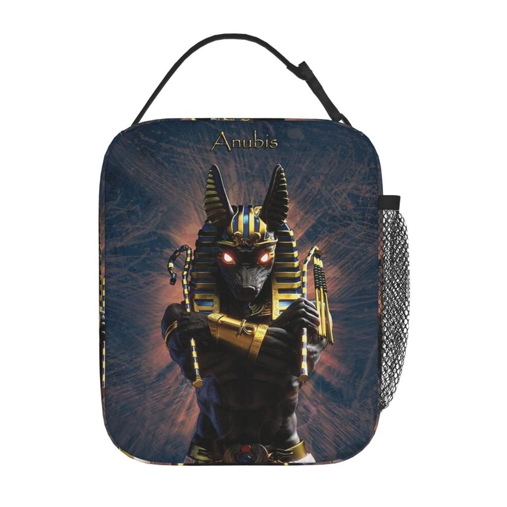 Egyptian God Anubis Art Insulated Lunch Bag for Women Children Portable Food Boxes Thermal Lunch Box Tote