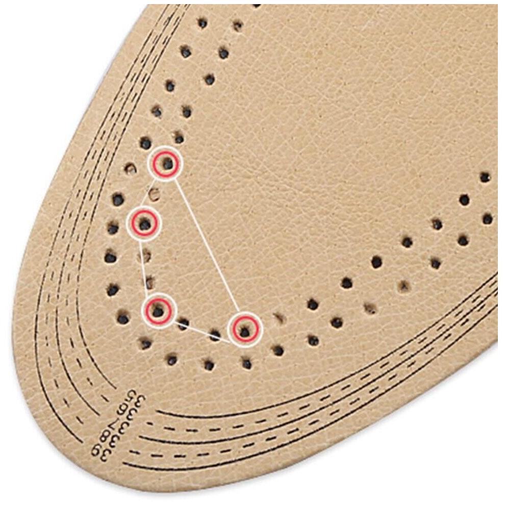Healifty Ultra Thin Pigskin Leather Insoles Instantly Absorb Sweat Replacement Inner Soles Shoes Insole Pads for Women and Men's Shoes Size S