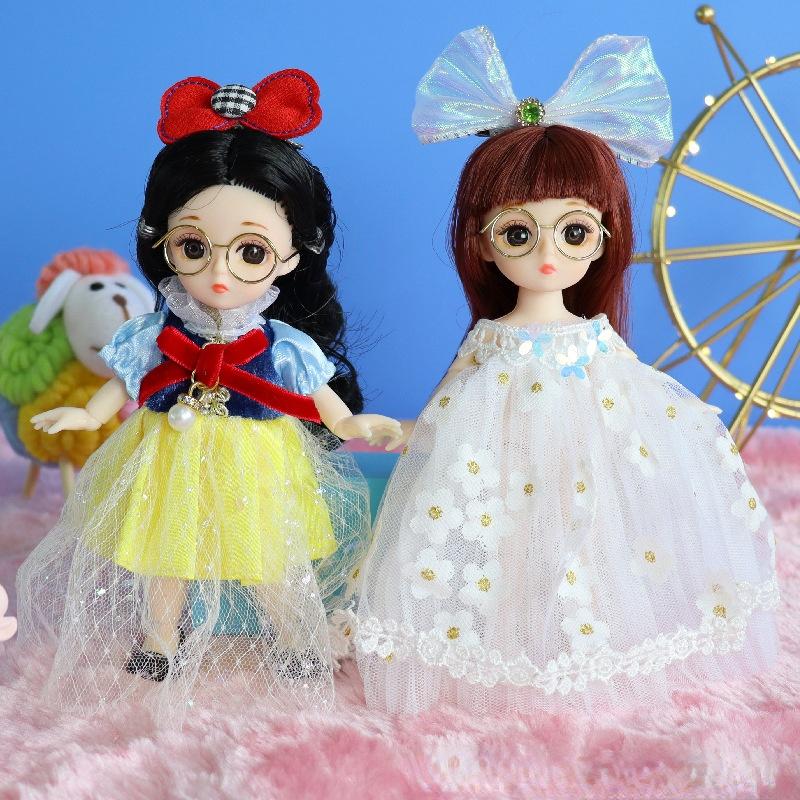 17CM mini pohyblivá 13kloubová panenka Dívčí hračka 3D Big Eyes BJD Princess Kompletní oblečení Kolekce šatů Dětská panenka Dárek