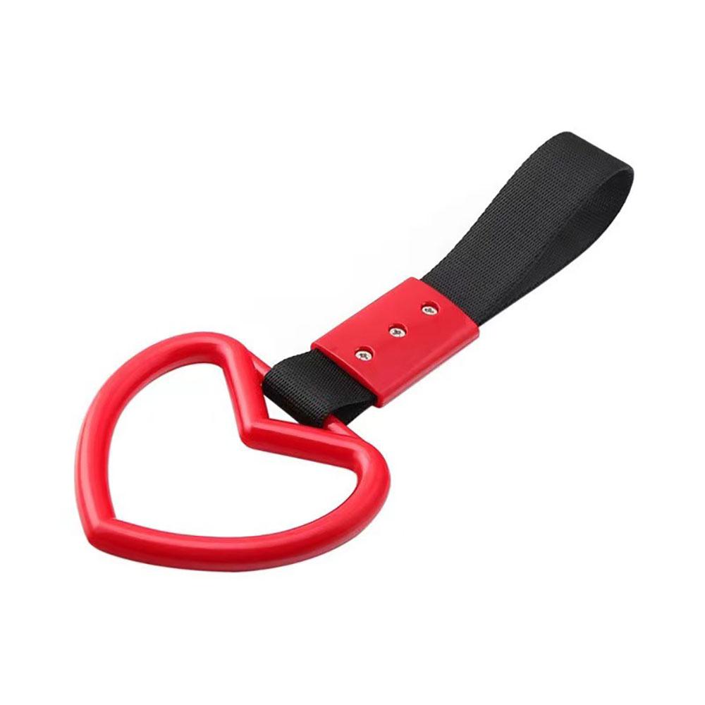 1Pcs Ring Car Warning Subway Train Bus Handle Pull Strap Heart Shape Red