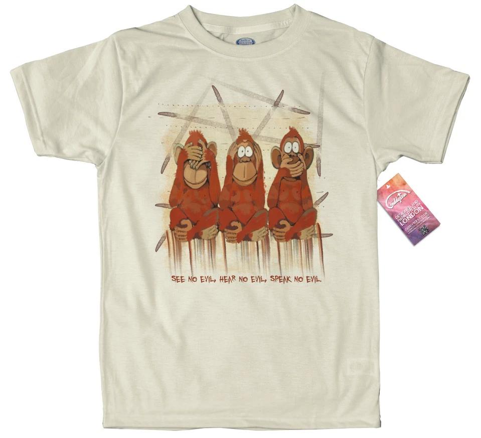 Three Wise Monkeys Design T Shirt M