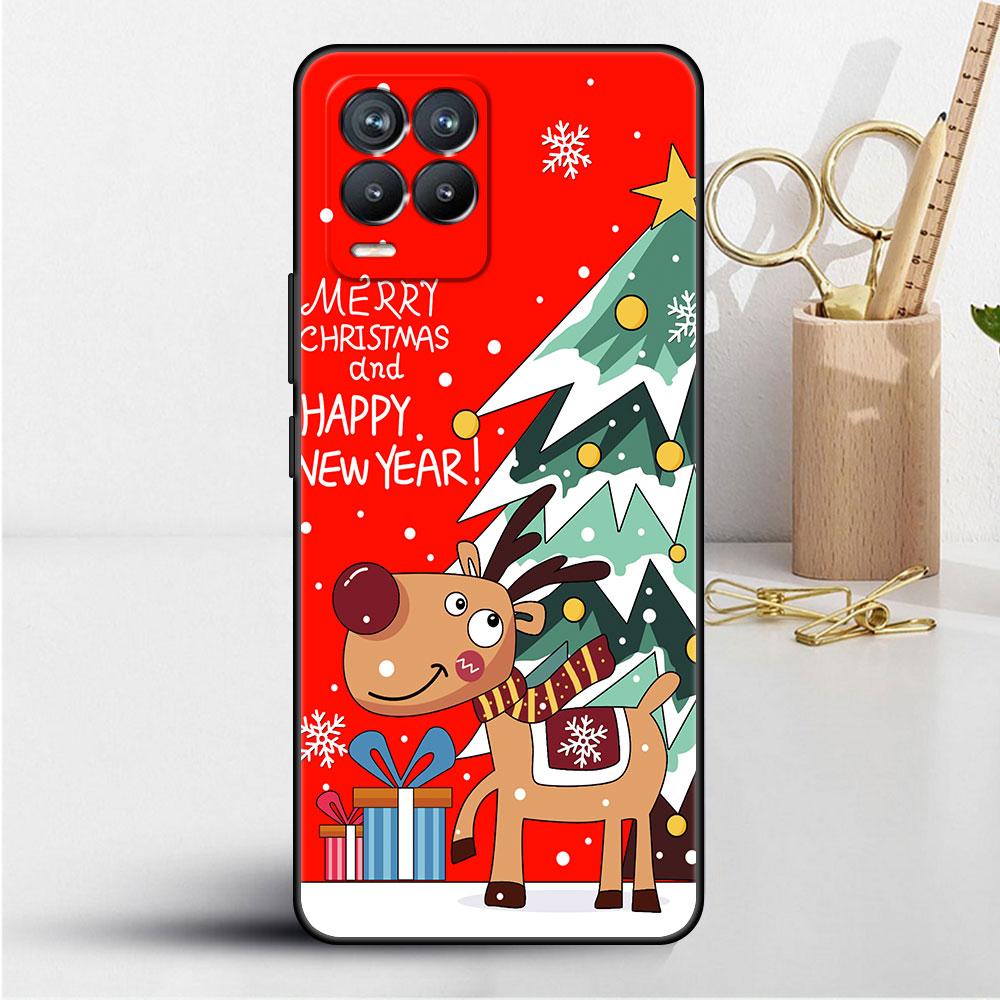 Coque pour Realme 8 C21y GT Neo 2 3 8i C21 7 C11 6 C12 C35 C3 GT 9 Pro C12 Master Funda Housse de Téléphone Bonhomme de Neige Noël Mignon