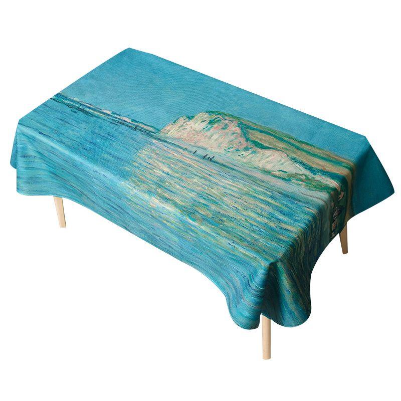 

Серия масляных картин Винсента Ван Гога Мастер Скатерть Водонепроницаемая Хлопок Лен Скатерть для кофейного столика Скатерть для обеденного стола Утолщенная Американский стиль Blue coast 85*85cm (Splash Water)