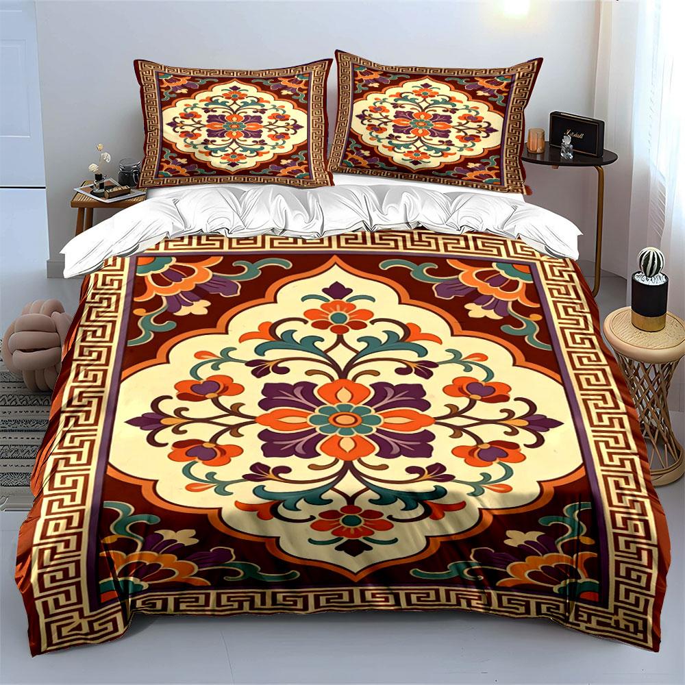 Floral and geometric design. Bedding sets Duvet cover sets Duvet covers Pillowcases(1 * Duvet Cover 2 * Pillowcases, without duvet insert)