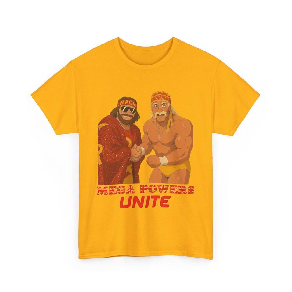 Mega Powers Unite Tee - WWF Style Wrestling Shirt, Hulk Hogan, Macho Man Tshirt