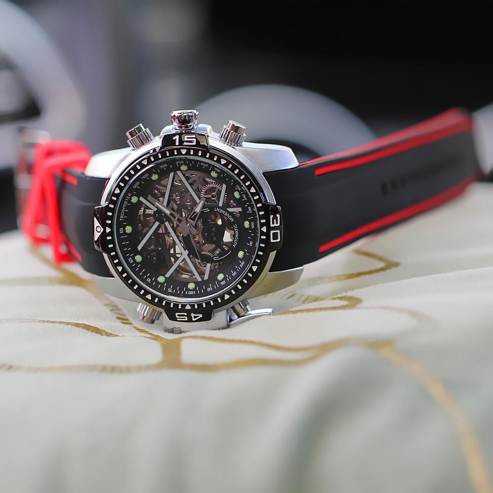 Fashion Trend Luminous Automatic Mechanical Watch Men'S Watch Large Dial Silicone Strap Watch Versatile