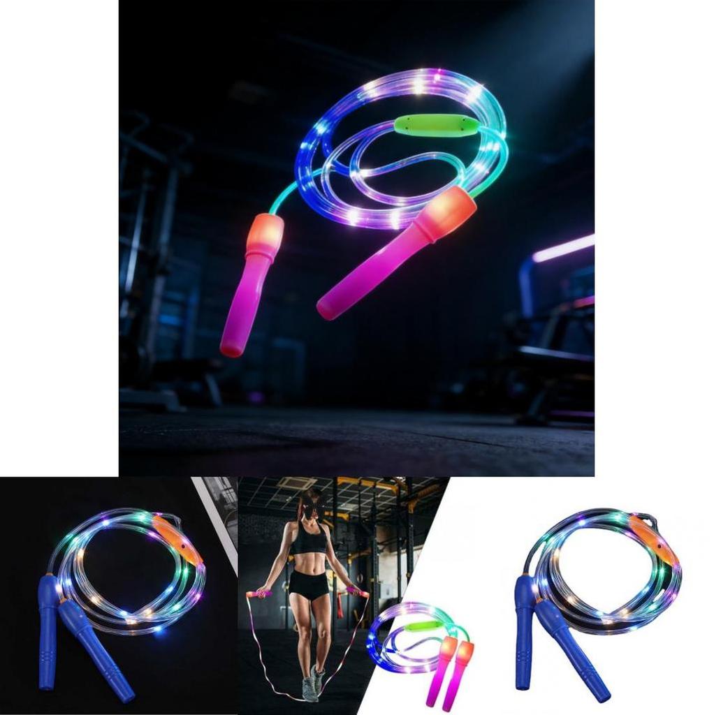Neon Fluorescent Jump Rope For Fat Burning And Cardio Workouts With Nightlight Effect For All Ages