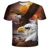 Tricou cu model vultur pentru copii 3D imprimat cu gâtul turnat la modă ocazional cu model de păsări animale Tricou cu mânecă scurtă Topuri pentru băieți și fete
