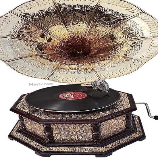 Vintage Record HMM Authenticate Replica Fully Working Vintage Player Home Decor Phonograph Gift Brass