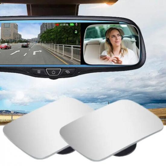 2pcs Car 360° Side View Mirror Wide Angle Convex Adjustable Blind Spot Mirror