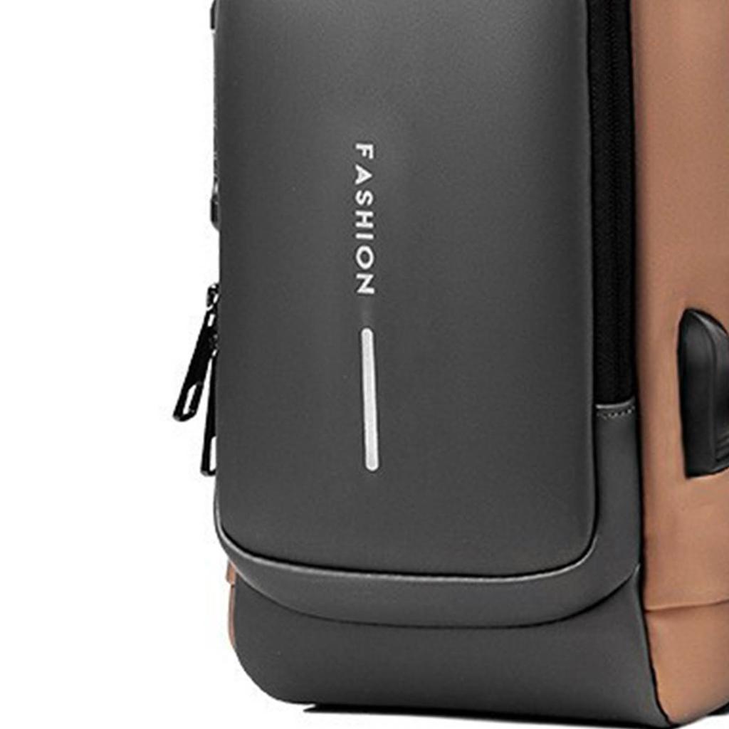 Password Sling Backpack Anti Theft Multifunctional Cycling Chest Bag for Motorcycle Men Grey and Black