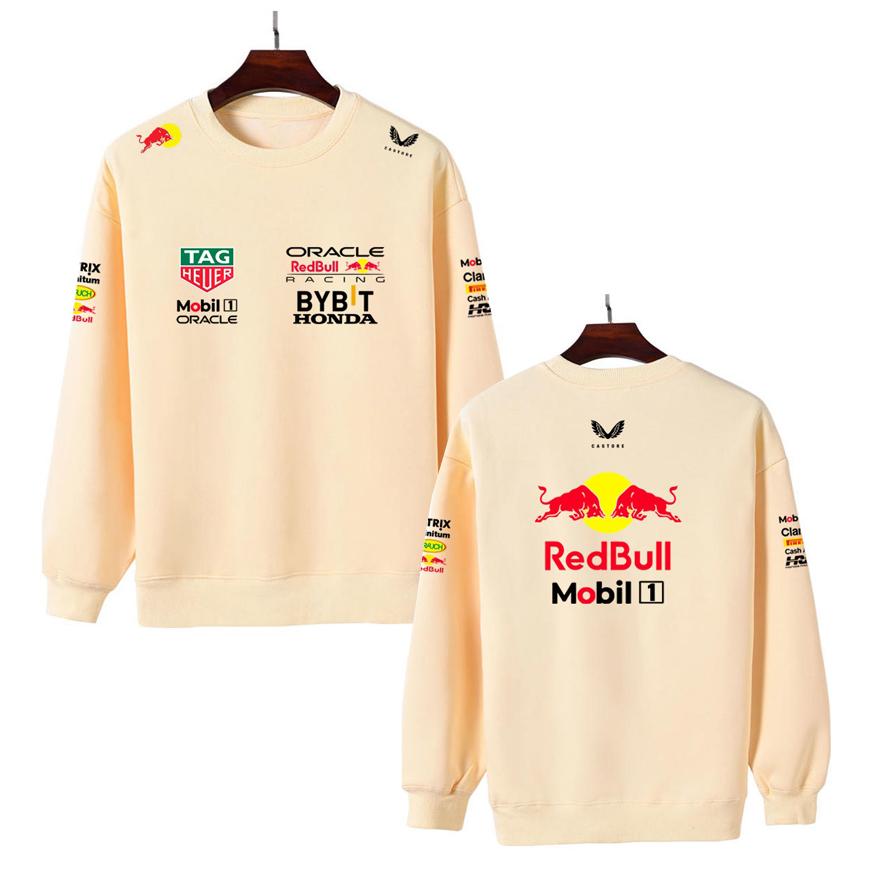 Men Women Thicken Autumn and Winter F1 Red Bull Racing Print Crewneck Sweatshirt Casual Loose Long Sleeve Pullover Sport Streetwear