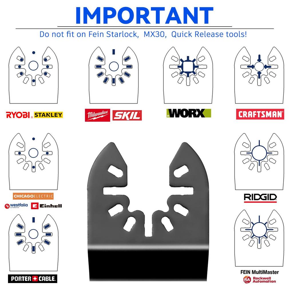 60-Piece Universal Oscillating Saw Blade Set - Arc & Straight Blades for Woodworking Tools