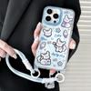 Zhitai Cartoon Lanyard Mirror Case for iPhone 12/13/14/15 Pro/16 Pro Max