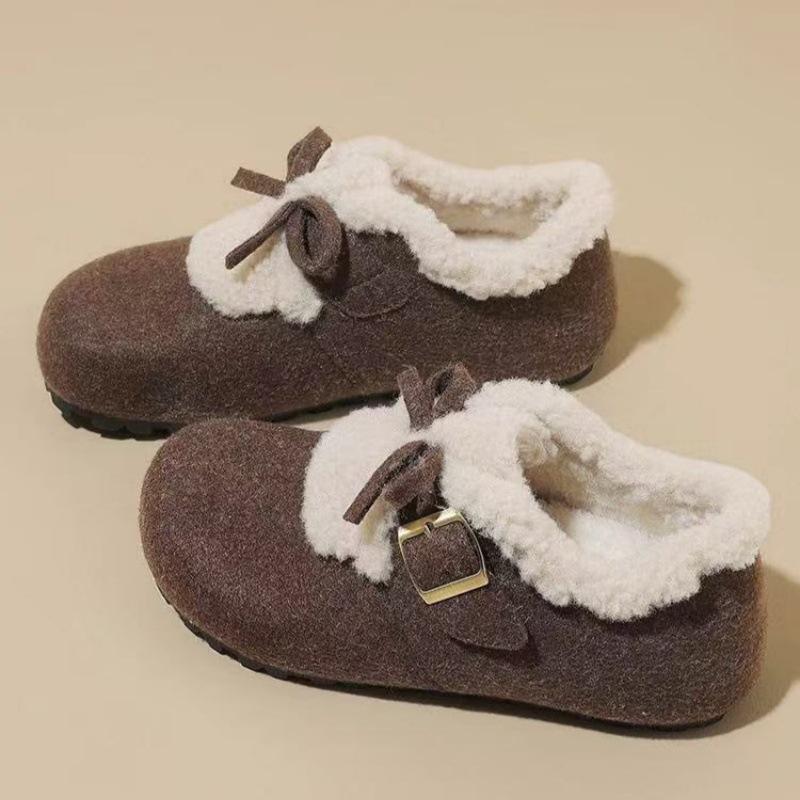 

French retro flat-soled Boken shoes women s new warm snow boots cotton shoes in autumn and winter 2025 wear fluffy shoes 35