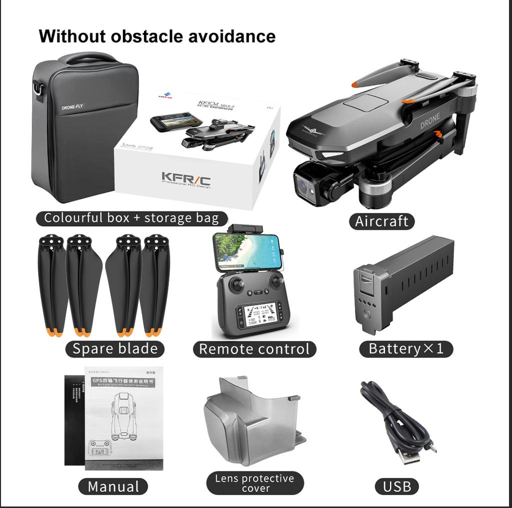 KF104 / KF104MAX2 Professional Drone WIFI 360 Obstacle Avoidance Touch Screen FPV Brushless With 4K Camera 3-Axis Gimbal RC Dron