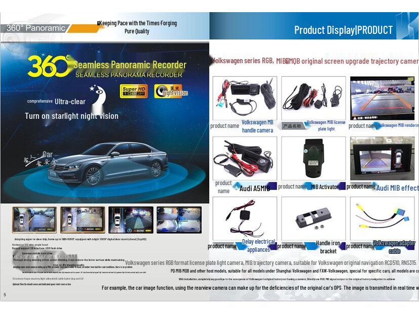 European License Plate Frame HD Night Vision Reversing Camera