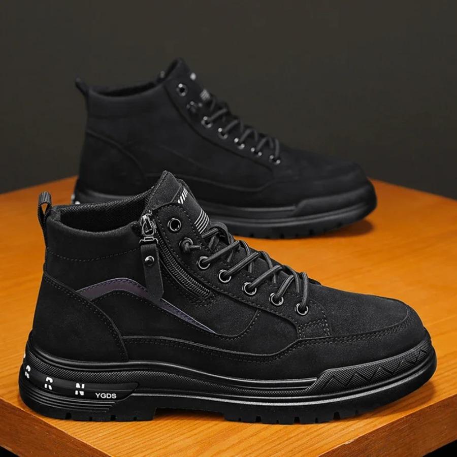 

2025 Мужские ботинки Повседневная зимняя обувь Кожаные Ботильоны Ковбойские Боевые Тактические Челси Пешие прогулки Уличные Кроссовки Дизайнерские Роскошные Теннисные 44 чёрный