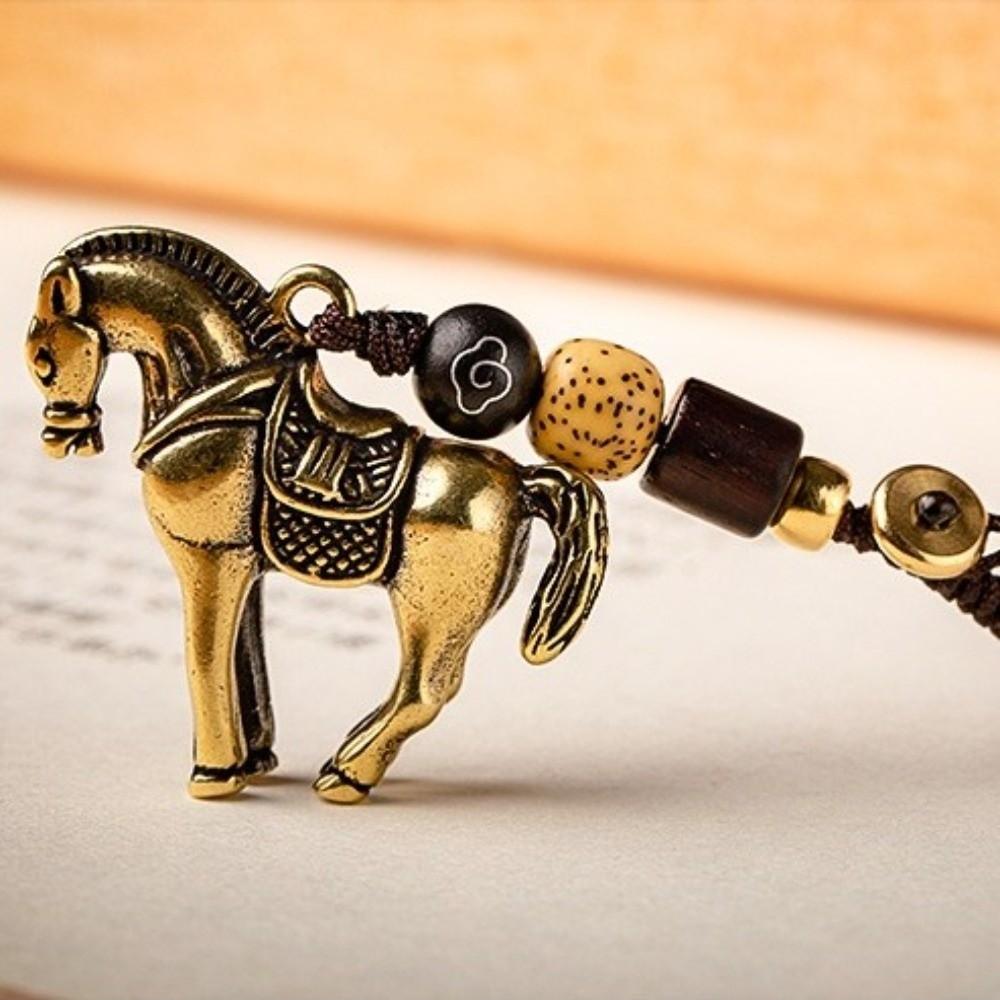 Copper Zodiac Horse Lucky Pendant Pendant Decoration Women Men Bag Charm