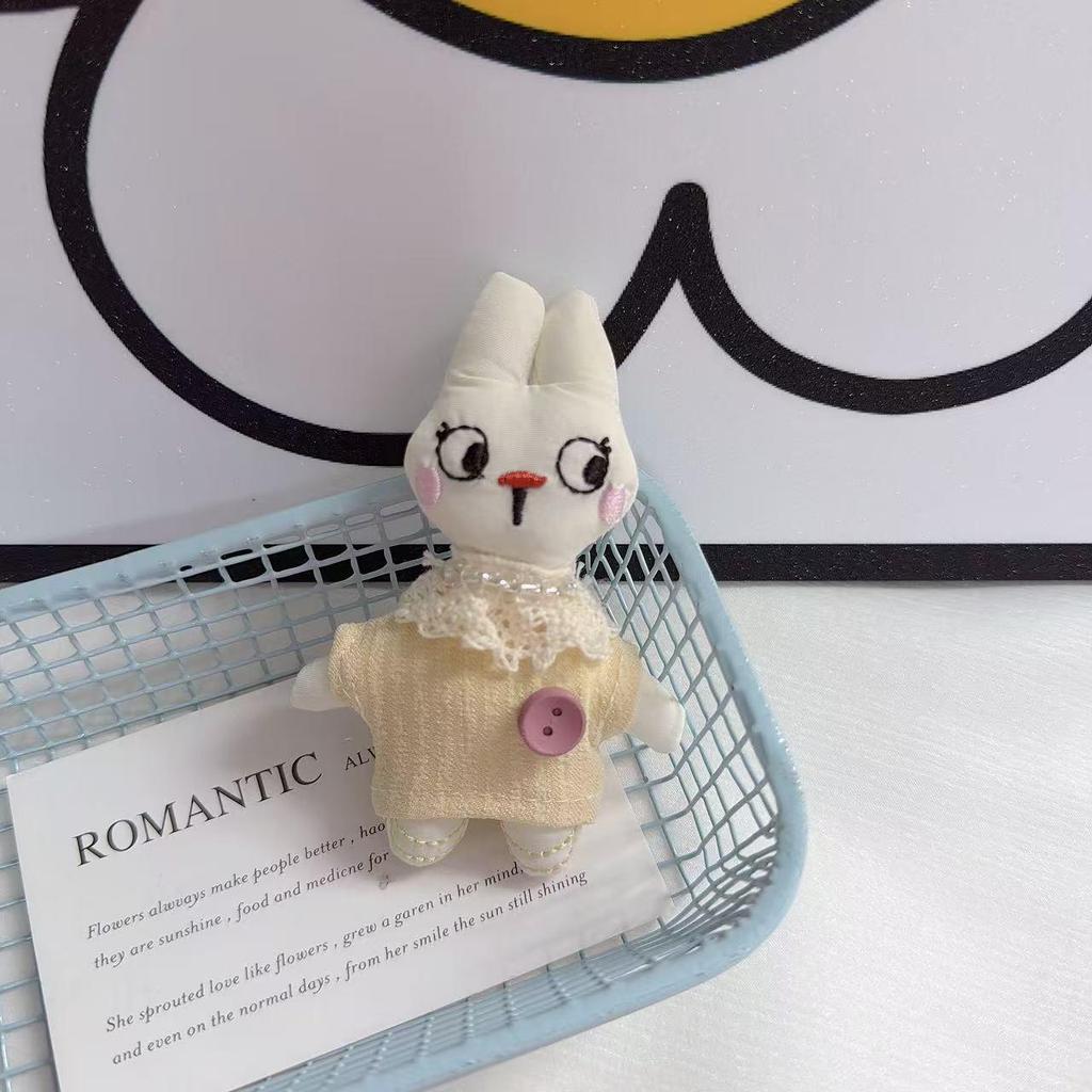 Little Rabbit Pearl Fabric Keychain Lanyard & Hair Clip Accessory