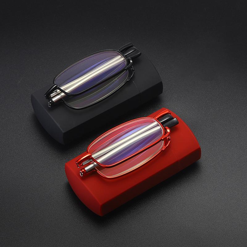 Gift Case Foldable Reading Glasses +1.00 To +4.00 Strength Men Women Anti Blue Light Farsightedness Eyewear