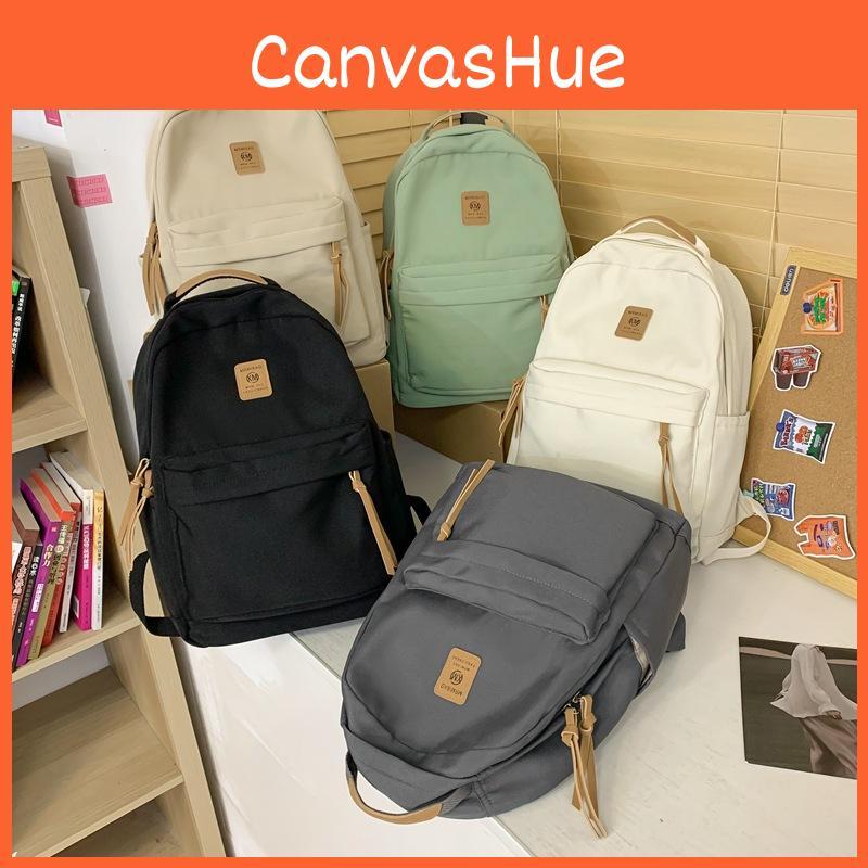 Pattern Letter Xm Solid Color Backpack Casual Student Schoolbag Bag Lightweight