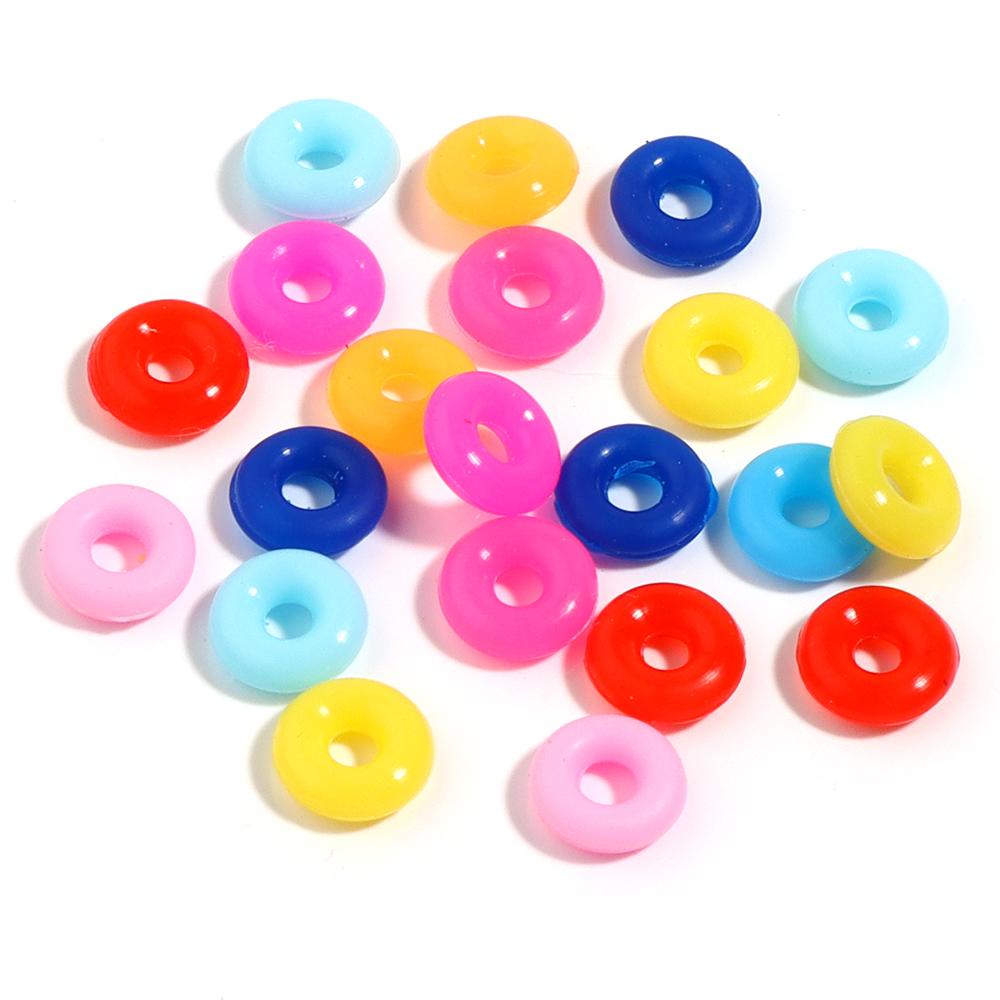 100pcs 6/7mm Colorful Elastic Silicone O-Ring Positioning Beads Stopper Beads For Leather Bracelet Jewelry Making Accessories