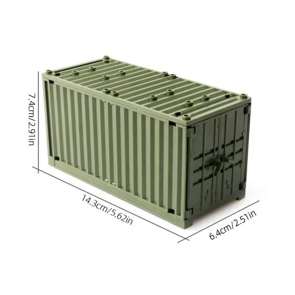 Beige Container MOC Military Weapon Boxes Bricks Accessories Army Scene WW2 Building Block Parts Shipping SWAT
