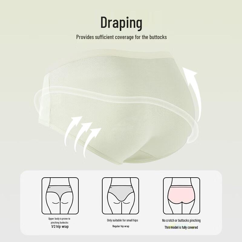 Yiershuang Women's 7-Pack Pure Cotton Antibacterial Mid-Waist Briefs