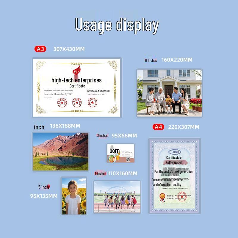 Wangzhe A4 High-Definition Photo Lamination Sheets CN plug (adapter included)