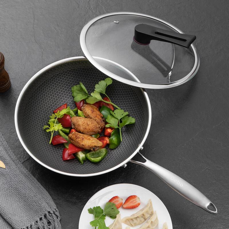 

DeBo Kale Hans 32cm 316 SS Honeycomb Non-Stick Wok