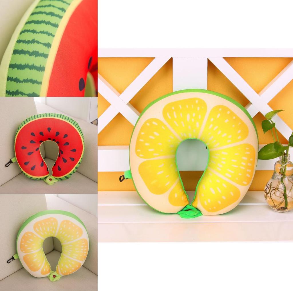 Fruit Shaped Plush Neck Pillow With Foam Beads For Home Office Decor Gift