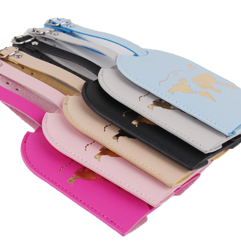Push-pull Style Business Luggage Tag Hidden Airplane Boarding Pass Suitcase Hanger Set Leather Double-layer