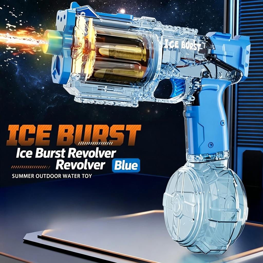 Ring-shaped Electric Water Gun Kids Cool Toy Automatic Water Squirt Gun with Colorful Lights and Sound Summer Outdoor Toy Gift