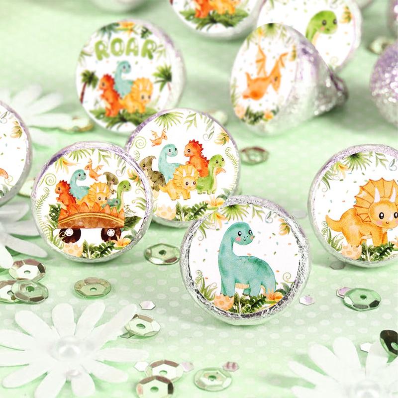500pcs Dinosaur Candy Bags Box Stickers Happy Birthday party Decorations Kids Girl Baby Shower Dinosaur Birthday Party Supplies