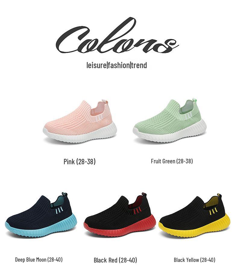 Boys' Breathable Mesh Slip-On Running Shoes - Spring/Autumn 2024