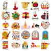 50 Spanish National Tourism Waterproof Stickers for Outdoor Use on Notebooks, Helmets, and Water Bottles
