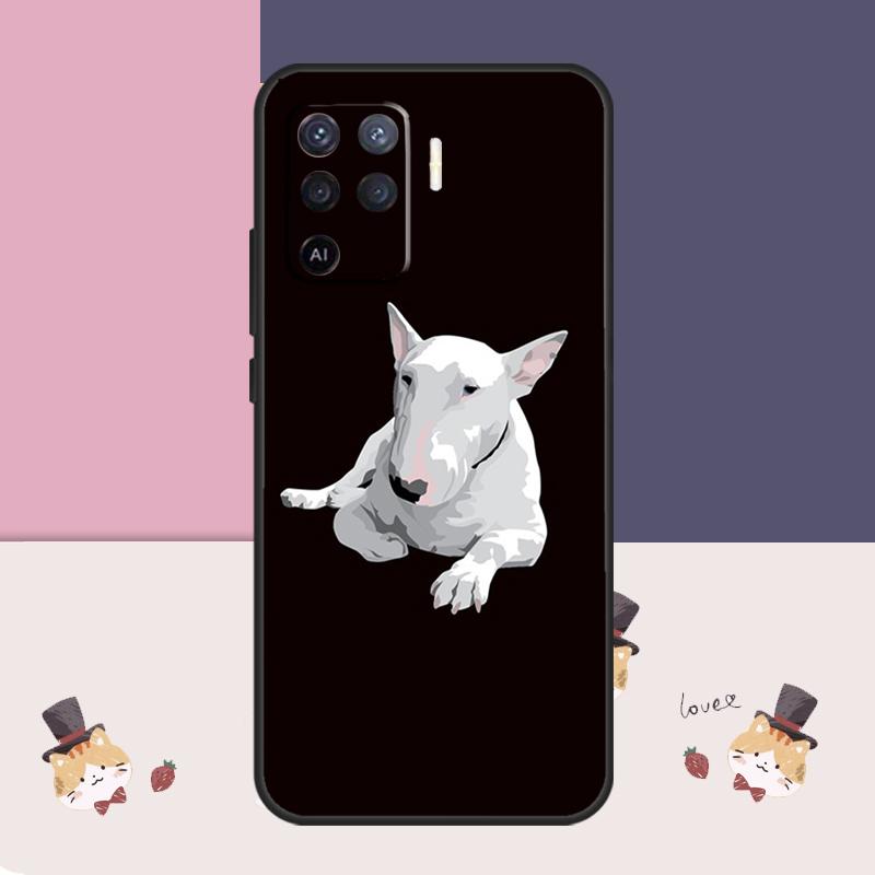 English Bull Terrier Dog Case For OPPO A78 A98 A58 A18 A96 A76 A16 A17 A77 A15 A5 A9 A74 A94 A52 A72 A53S A54S A57S
