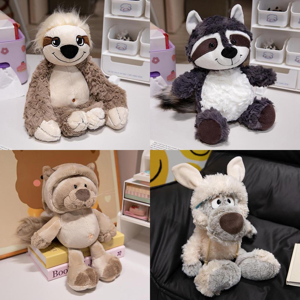 Plüsch Waschbär und Fuchs Tier Spielzeug mit PP Baumwolle für Kinder Geschenk und Schlafzimmer Dekoration