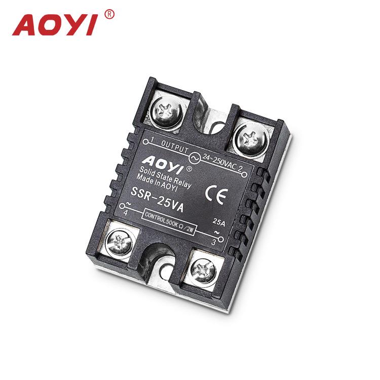 Releu cu stare solidă AOYI 24V, 25A-120A, Modul monofazat 220V AC SSR-VA