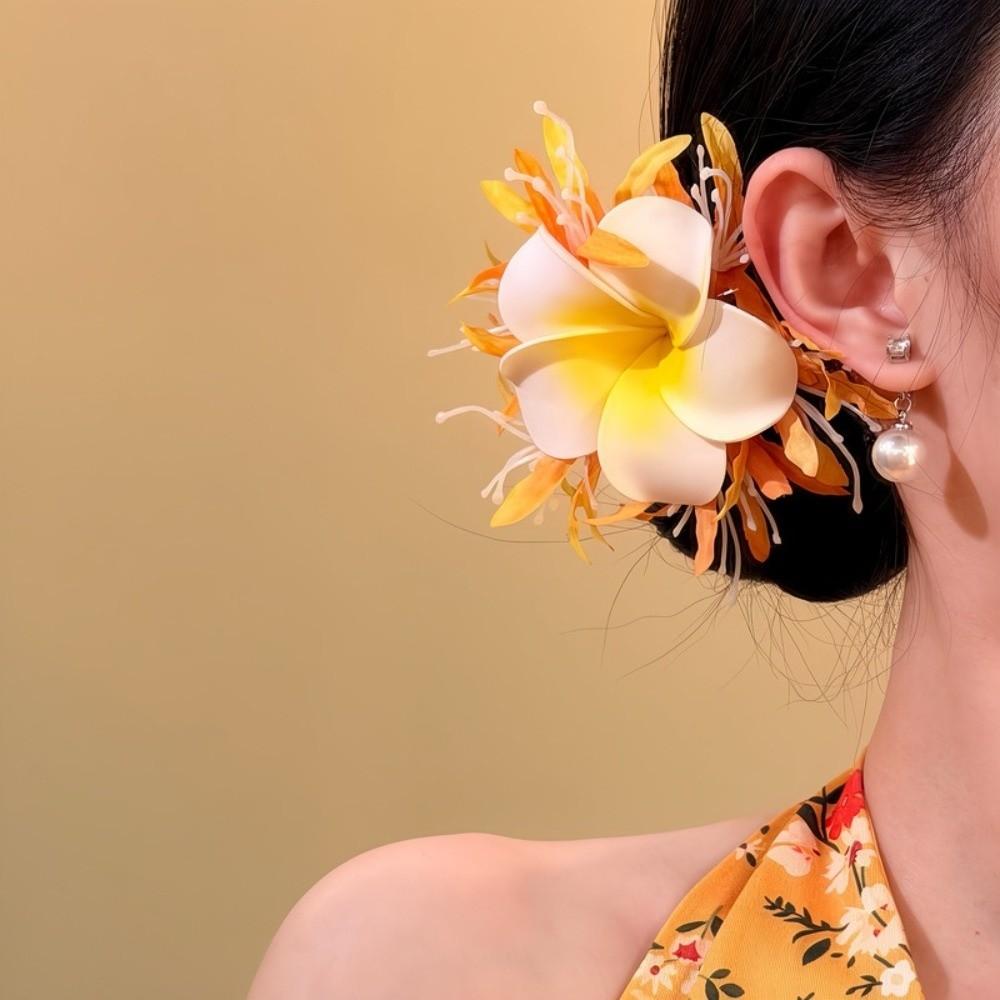 Vintage Water-Sprinkling Festival Hair Clip Fresh Floral Headwear  Side Bangs