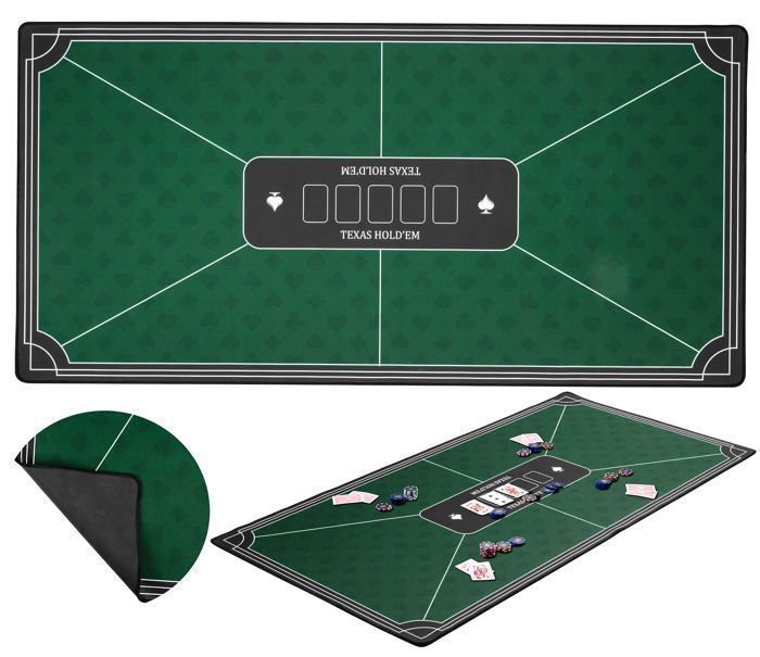 Pokermatte - ENGELHART - 120 cm x 60 cm - Rutschfest - Polyester und Gummi - 3 mm dick