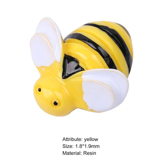 10Pcs Bee Shape Animals Mini Resin Decor Bright Color DIY Cartoon Exquisite Animals Miniature Crafts Accessories