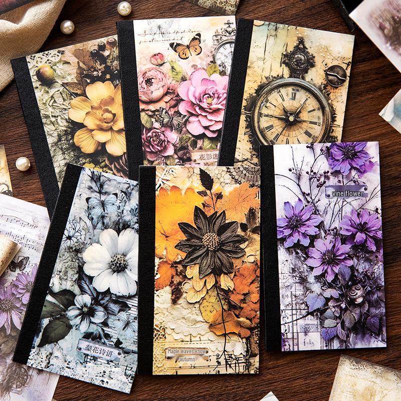 Yan Ji Retro Journal Decoration Pack: Fuyusheng Huashi Series, 40 Sheets, 6 Styles Available.