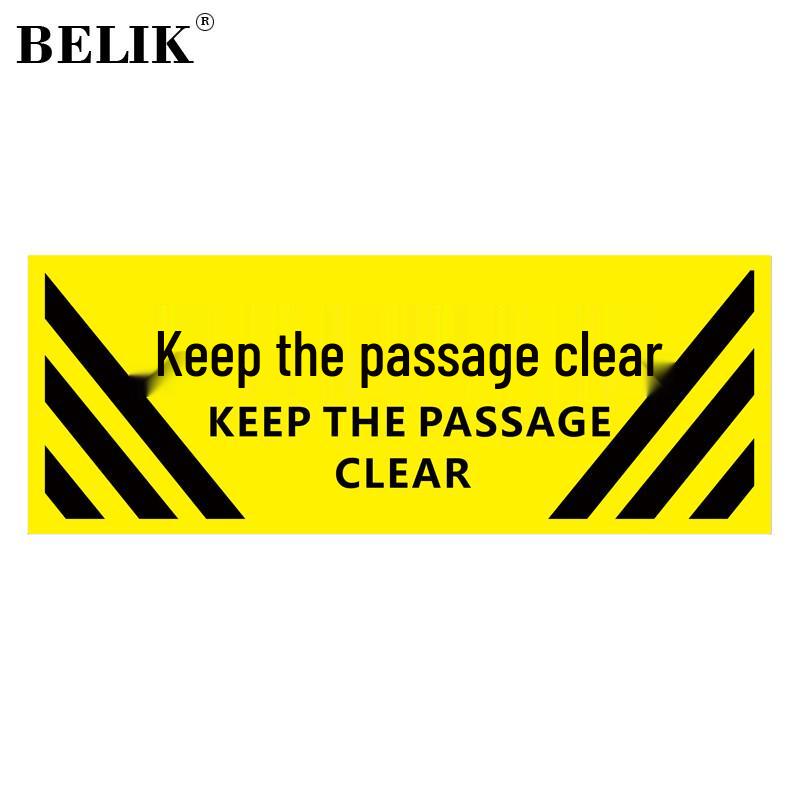 BELIK Keep Passage Clear Floor Warning Decal 40x15 CM (2 pcs)