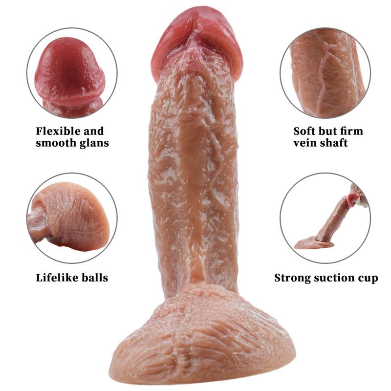 Flüssigkeit Silikon Sucker Simulation Penis Große Fleisch Stick Dildo Lebensechte Penis Weibliche Masturbation Gerät Erwachsene Sex Produkte