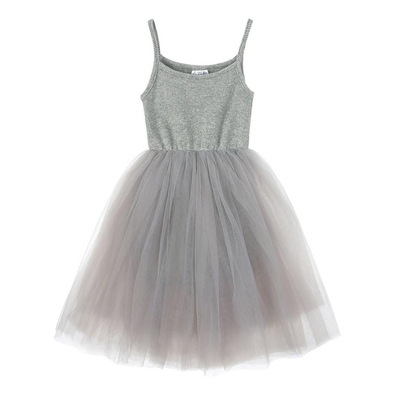 

Летние детские однотонные платья на бретельках для девочек, сетчатое пышное детское платье для дня рождения для девочек, платье принцессы для малышей, От 1 до 8 лет 100