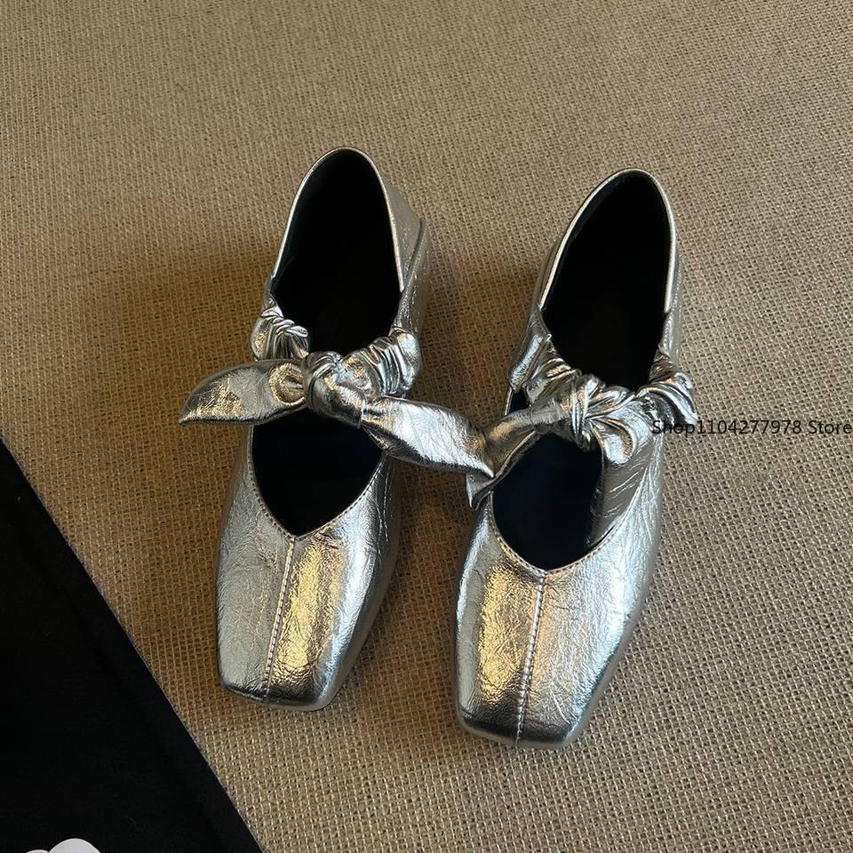 Fashion Women's Cow Leather Round Toe Lace-up Mary Jane Flats Sweet Bowtie High Quality Soft Comfortable Casual Oxfords Shoes for Woman