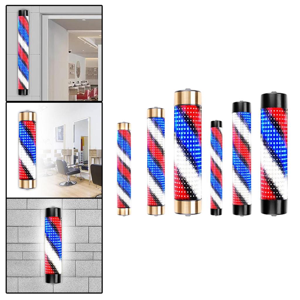 Waterproof Barber Shop Pole Rotating Light Hair Salon Indoor Neon Signs Wall Mounted Lighting Hairdressing Stripes Lights